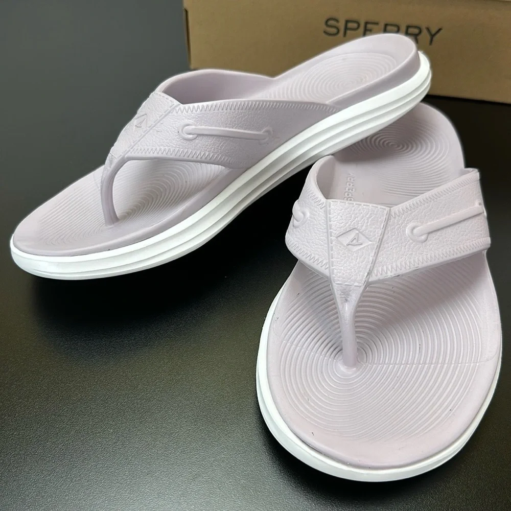 Sperry Windward Float Thong Flip Flops Sandals Sz 12 M Lilac Summer Comfy Beachy